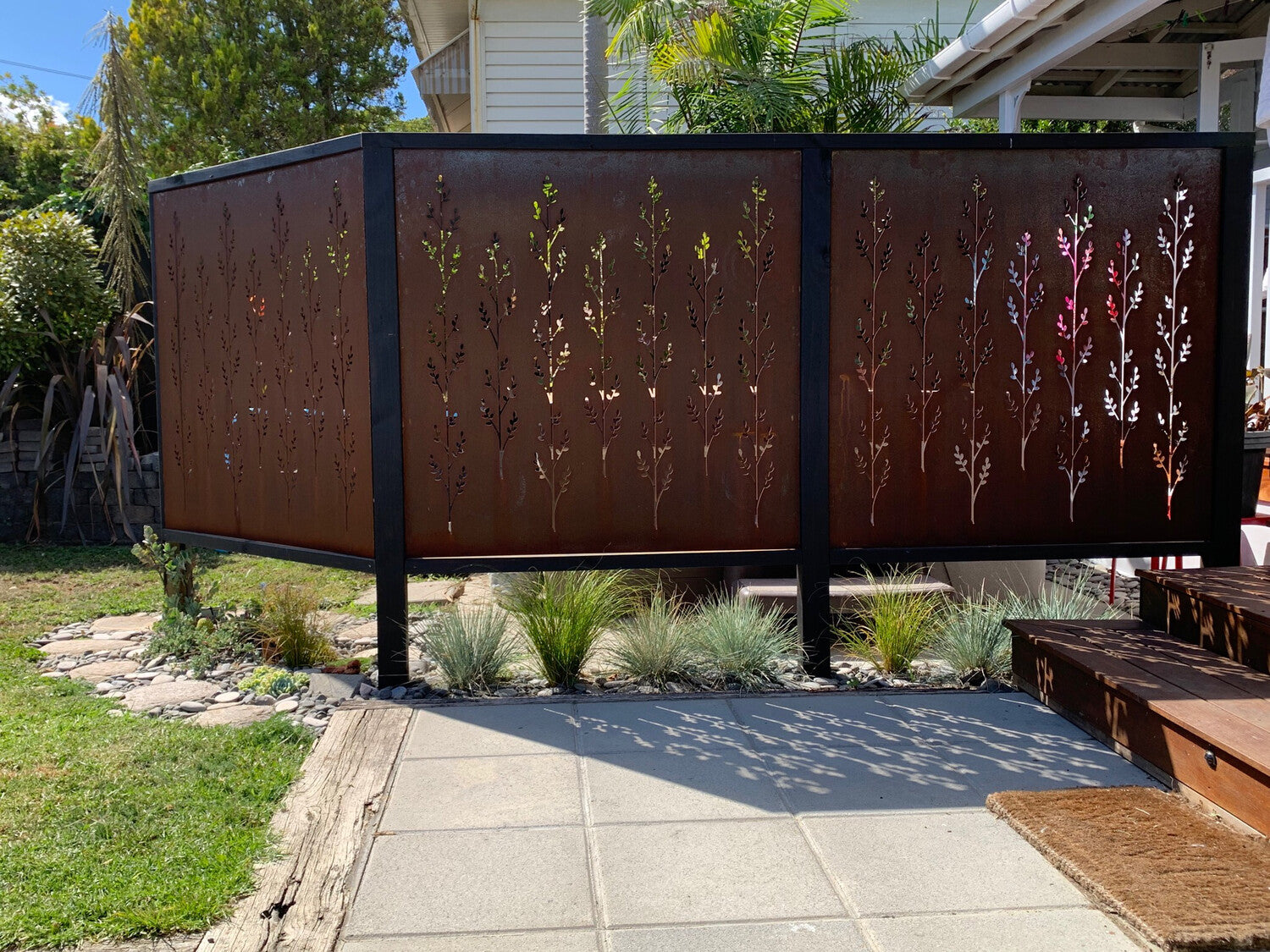 Grounded Art - Corten Korokio Screen