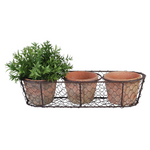 Load image into Gallery viewer, Aged Terracotta 3 Pot Wire Basket
