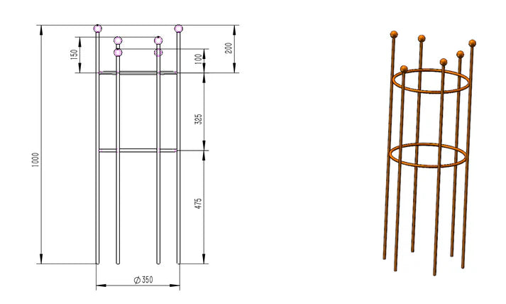 Tiny Anvil Corten Column Plant Support